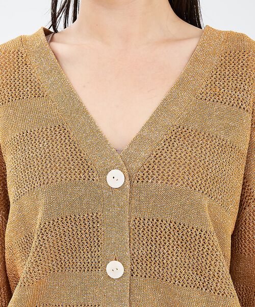 collex / コレックス カーディガン・ボレロ | レーシーボーダーVネックカーディガン | 詳細16