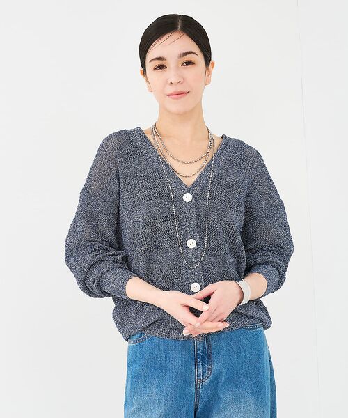 collex / コレックス カーディガン・ボレロ | レーシーボーダーVネックカーディガン | 詳細22