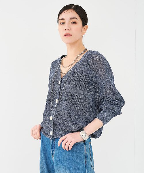 collex / コレックス カーディガン・ボレロ | レーシーボーダーVネックカーディガン | 詳細24