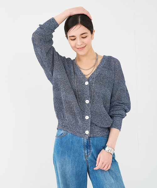 collex / コレックス カーディガン・ボレロ | レーシーボーダーVネックカーディガン | 詳細25