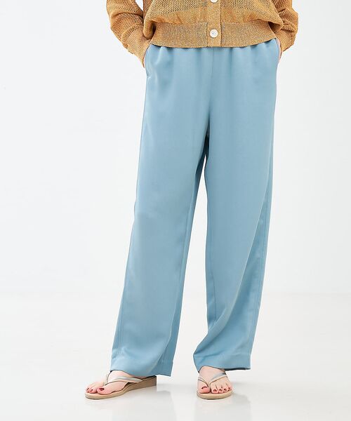 collex / コレックス パンツ | 【手洗い可能】【新色】リラックスサテンパンツ2(セージグリーン)