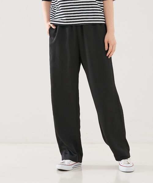 collex / コレックス パンツ | 【手洗い可能】【新色】リラックスサテンパンツ2（ブラック）