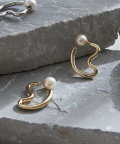collex / コレックス ピアス・イヤリング | 【dignif】【金属アレルギー対応】パールキャッチウェーブ2WAYピアス