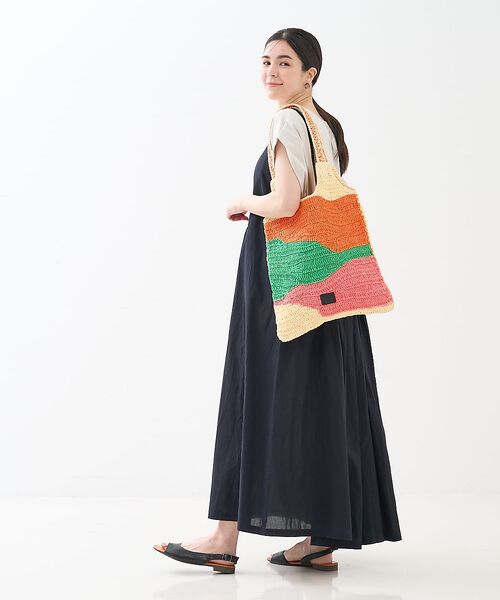 collex / コレックス トートバッグ | 【Swaraj /スワラージ】手編み ゼブラ ラフィアトートバッグ | 詳細1