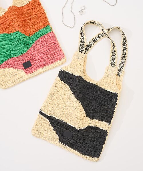 collex / コレックス トートバッグ | 【Swaraj /スワラージ】手編み ゼブラ ラフィアトートバッグ | 詳細14