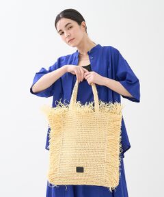 collex / コレックス トートバッグ | 【Swaraj /スワラージ】手編み ラフィア フリンジ トートバッグ