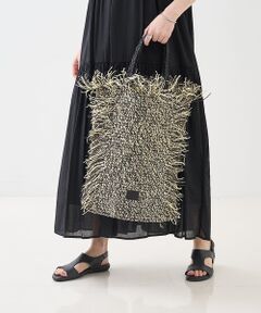 collex / コレックス トートバッグ | 【Swaraj /スワラージ】手編み ラフィア フリンジ トートバッグ