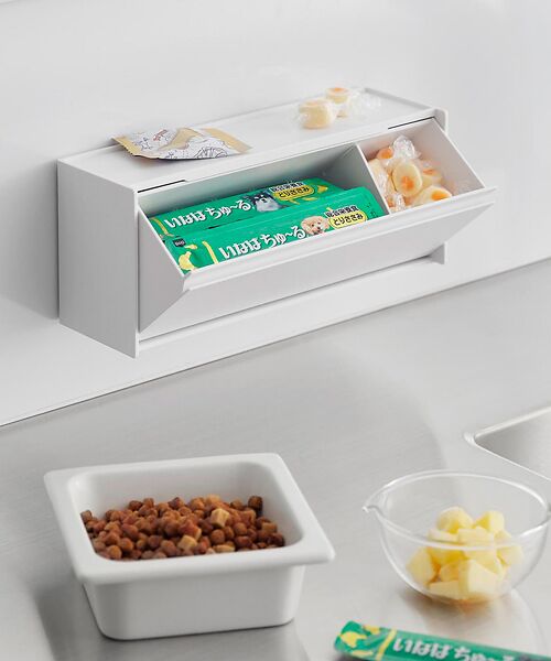 collex/コレックス 【tower】 マグネットペットおやつ収納ケース 磁石で簡単取り付け コンパク ホワイト F