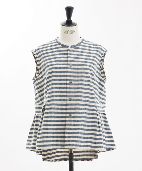 collex / コレックス シャツ・ブラウス | ボーダーノースリーブブラウス | 詳細13