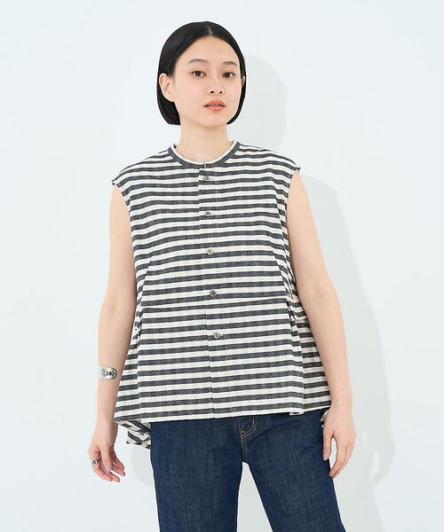 collex / コレックス シャツ・ブラウス | ボーダーノースリーブブラウス | 詳細24