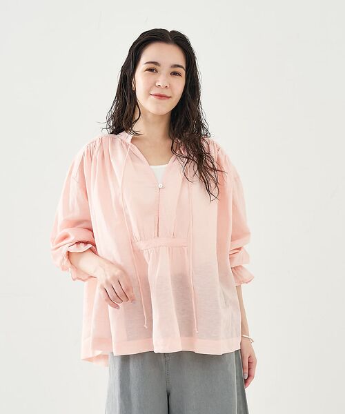 collex / コレックス シャツ・ブラウス | リネンコットンギャザーブラウス | 詳細5