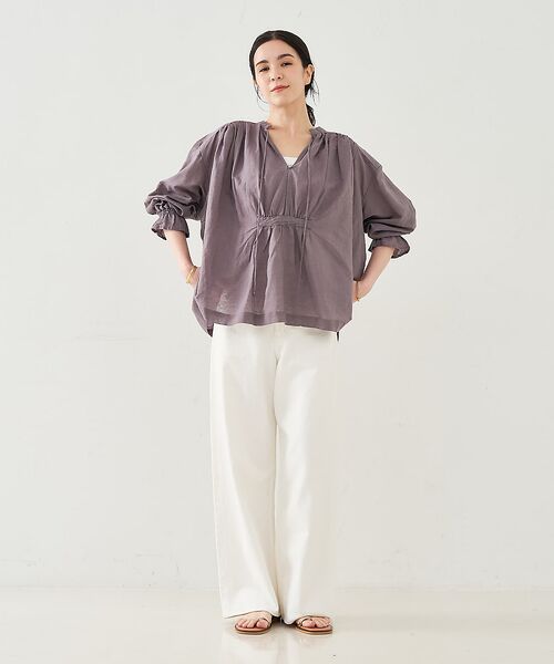 collex / コレックス シャツ・ブラウス | リネンコットンギャザーブラウス | 詳細9