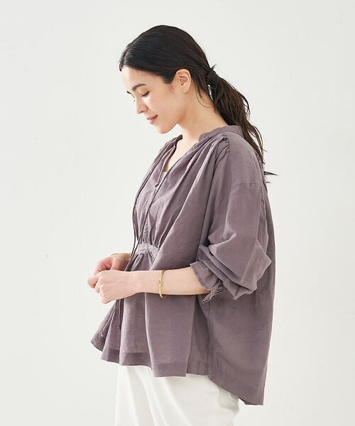 collex / コレックス シャツ・ブラウス | リネンコットンギャザーブラウス | 詳細13