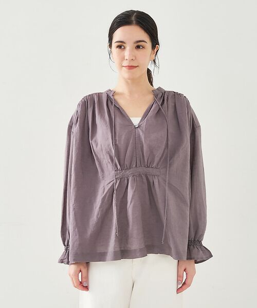 collex / コレックス シャツ・ブラウス | リネンコットンギャザーブラウス | 詳細14