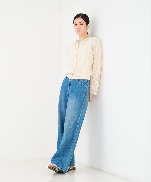 collex / コレックス カーディガン・ボレロ | リネンタッチ透かし柄カーディガン | 詳細2