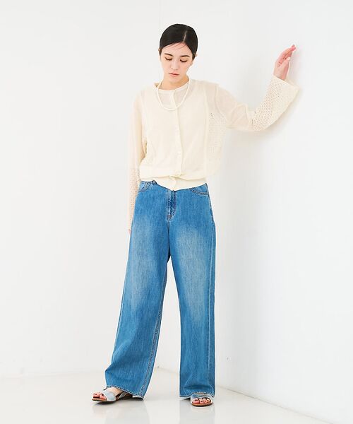 collex / コレックス カーディガン・ボレロ | リネンタッチ透かし柄カーディガン | 詳細3