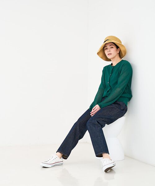 collex / コレックス カーディガン・ボレロ | リネンタッチ透かし柄カーディガン | 詳細9