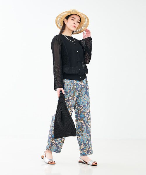 collex / コレックス カーディガン・ボレロ | リネンタッチ透かし柄カーディガン | 詳細13