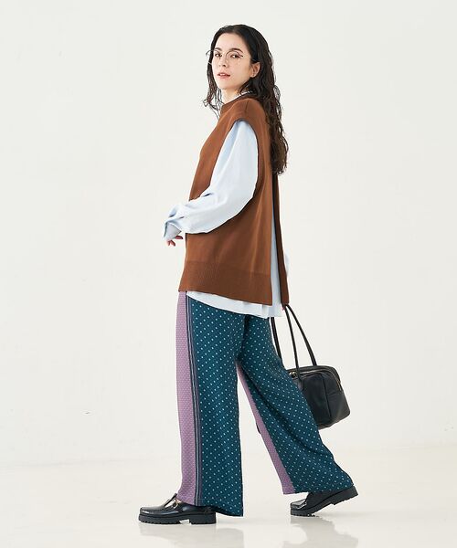 collex / コレックス パンツ | 小紋ミックス柄サテンパンツ | 詳細12