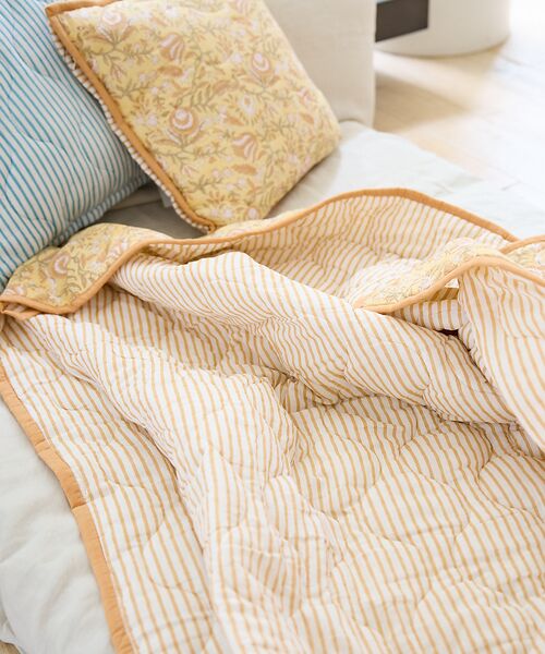 collex / コレックス インテリア・インテリア雑貨 | ブロックプリント キルトブランケット 140×200 | 詳細1