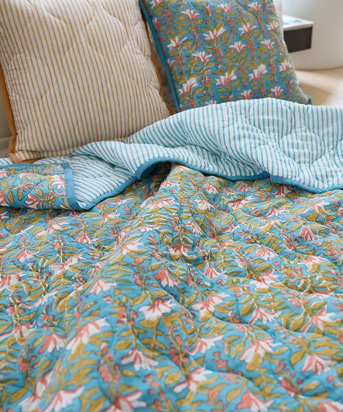 collex / コレックス インテリア・インテリア雑貨 | ブロックプリント キルトブランケット 140×200 | 詳細7