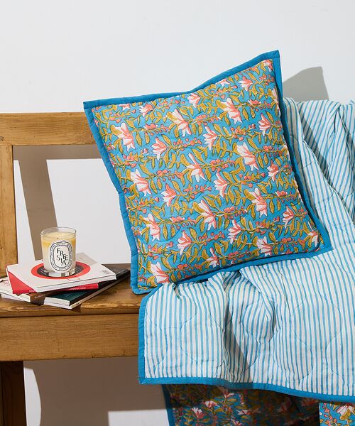 collex / コレックス インテリア・インテリア雑貨 | ブロックプリント キルトクッションカバー 45×45 | 詳細5