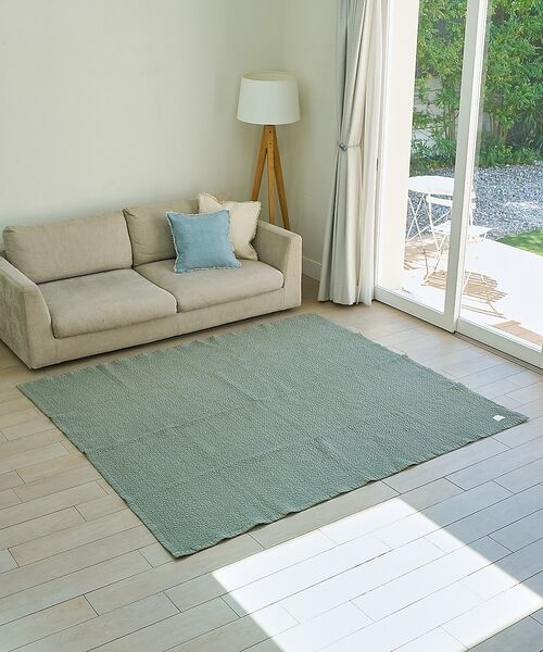 collex / コレックス インテリア・インテリア雑貨 | イブル クラウド柄 オーガニックコットン キルティングマット シングル 150×（カーキ）