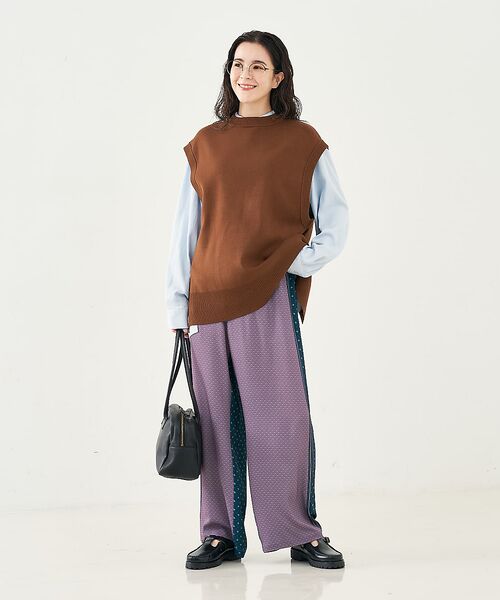 collex / コレックス ベスト | ベルト付バックスリットニットベスト | 詳細9