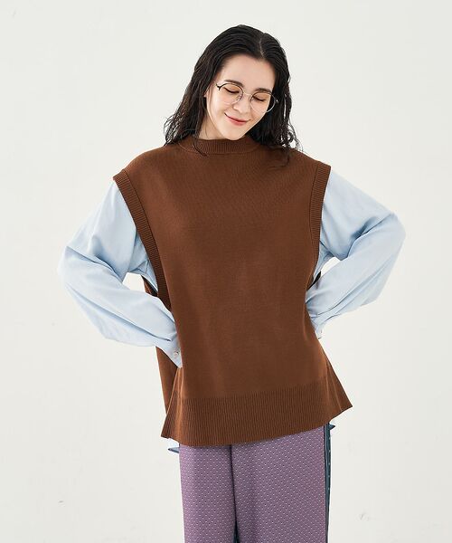 collex / コレックス ベスト | ベルト付バックスリットニットベスト | 詳細10