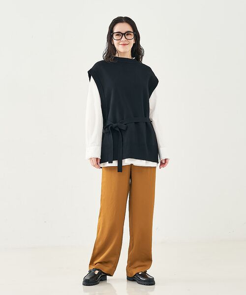 collex / コレックス ベスト | ベルト付バックスリットニットベスト | 詳細14