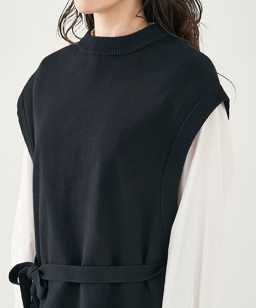 collex / コレックス ベスト | ベルト付バックスリットニットベスト | 詳細23