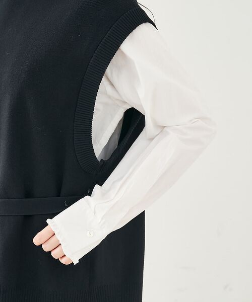 collex / コレックス ベスト | ベルト付バックスリットニットベスト | 詳細24