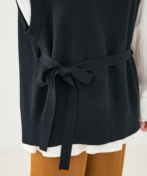 collex / コレックス ベスト | ベルト付バックスリットニットベスト | 詳細25