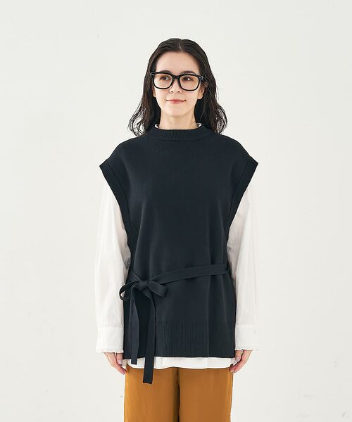 collex / コレックス ベスト | ベルト付バックスリットニットベスト | 詳細19