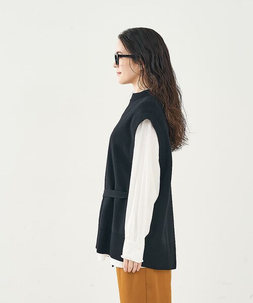 collex / コレックス ベスト | ベルト付バックスリットニットベスト | 詳細20