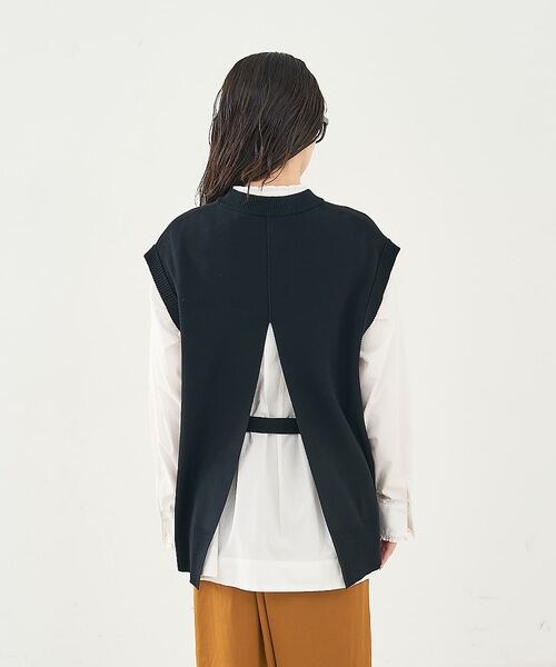 collex / コレックス ベスト | ベルト付バックスリットニットベスト | 詳細21