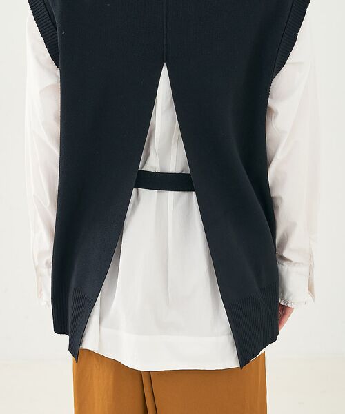 collex / コレックス ベスト | ベルト付バックスリットニットベスト | 詳細22