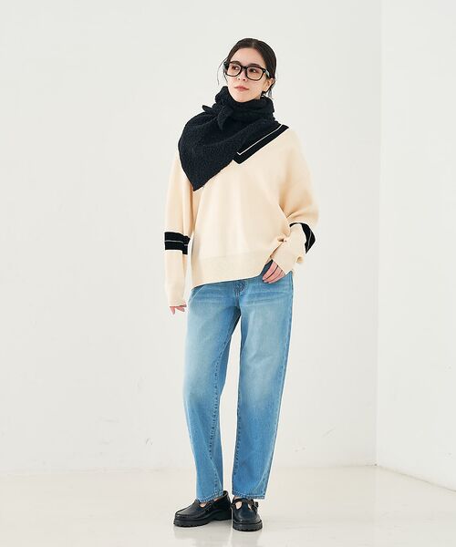 collex / コレックス ニット・セーター | 配色ラインVネックニットプルオーバー | 詳細3