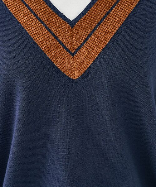collex / コレックス ニット・セーター | 配色ラインVネックニットプルオーバー | 詳細20
