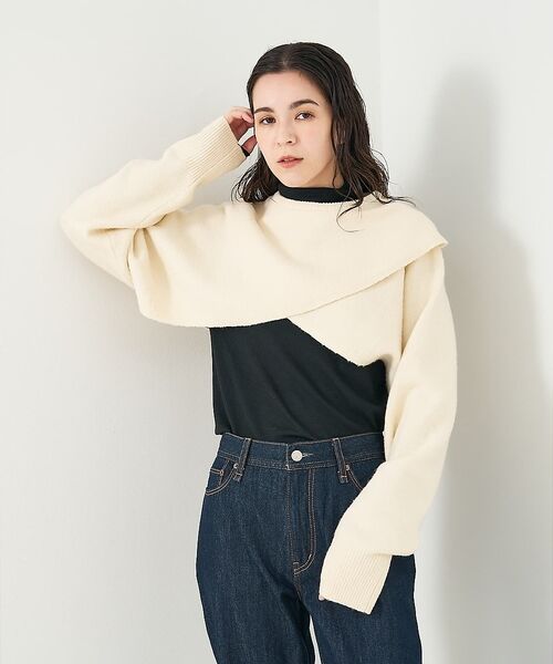 collex / コレックス ニット・セーター | 2WAYショートニットプルオーバー（アイボリー）