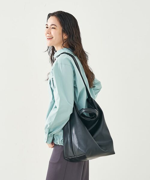 collex / コレックス ショルダーバッグ | 2WAY底マチワイド レザーライクワンショルダーバッグ | 詳細10