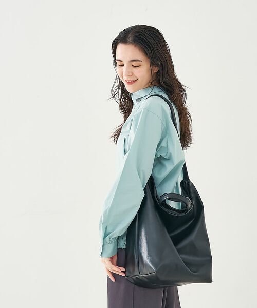 collex / コレックス ショルダーバッグ | 2WAY底マチワイド レザーライクワンショルダーバッグ | 詳細11