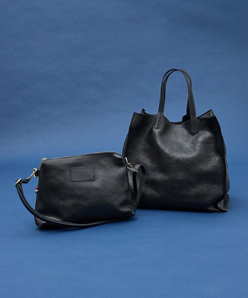 collex/コレックス 【WEB限定】【AULENTTI/オウレンティ】ポーチ付きトートバッグ ブラック F collex/コレックス 【WEB限定】【AULENTTI/オウレンティ】ポーチ付きトートバッグ ブラック F