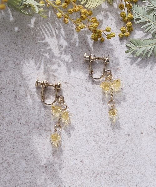 collex / コレックス ピアス・イヤリング | 【HARIO Lampwork Factory】イヤリングひとふさのミモザ イエ（イエロー）