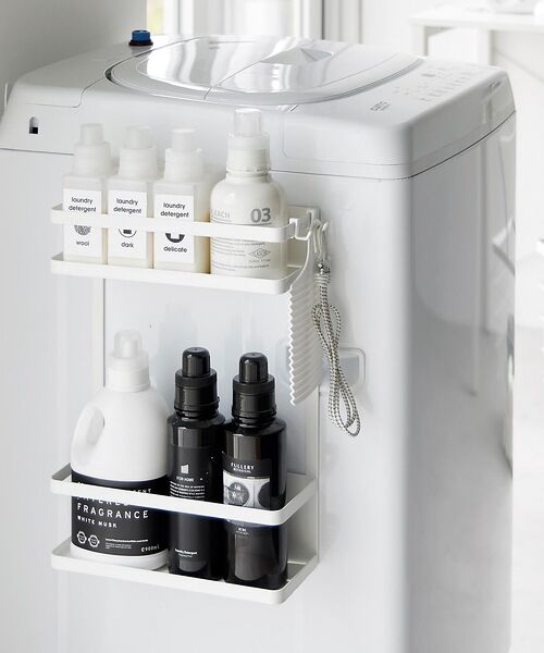 collex / コレックス その他雑貨 | 【tower/タワー 】洗濯機横マグネット収納ラック2段 ランドリー マグネット（ホワイト）