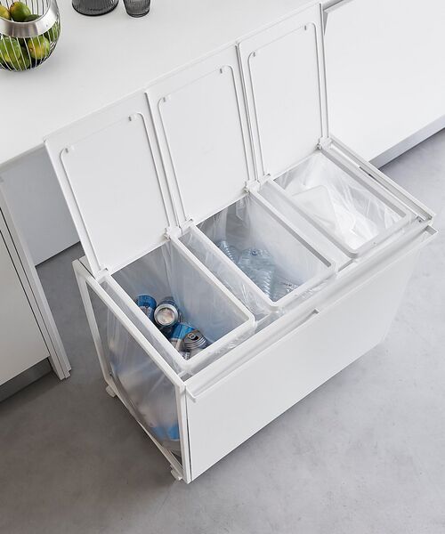 collex / コレックス その他雑貨 | 【tower/タワー】蓋付き目隠し分別ダストワゴン 45L 3分別 キッチン ゴ | 詳細2