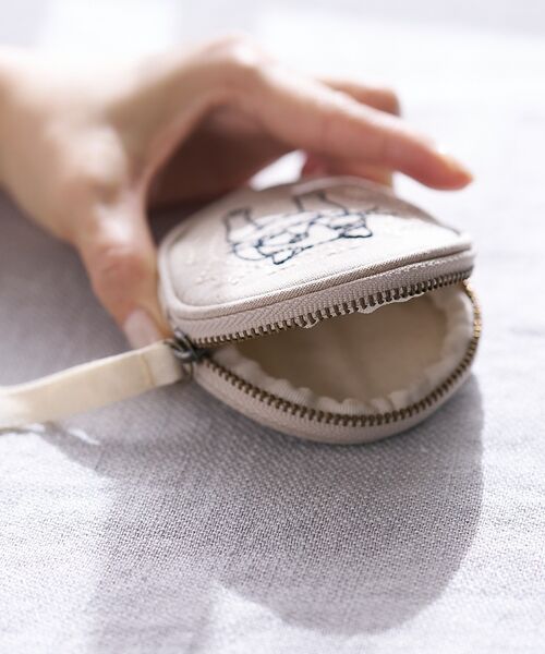 collex / コレックス ポーチ | 【＋HAyU fabric】サークルポーチ 猫 刺繍 | 詳細3