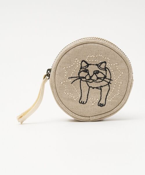 collex / コレックス ポーチ | 【＋HAyU fabric】サークルポーチ 猫 刺繍 | 詳細5