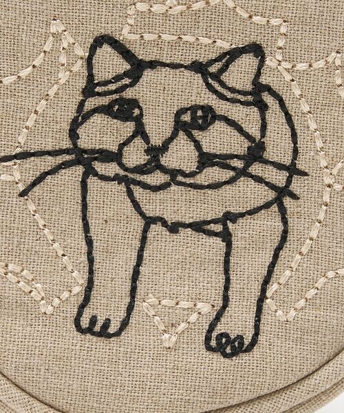 collex / コレックス ポーチ | 【＋HAyU fabric】サークルポーチ 猫 刺繍 | 詳細6