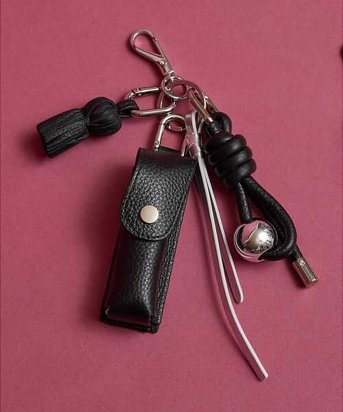 collex / コレックス キーホルダー・ストラップ | 【WEB限定】【Beau're/ヴュレ】リップケース付きレザーチャーム（ブラック）